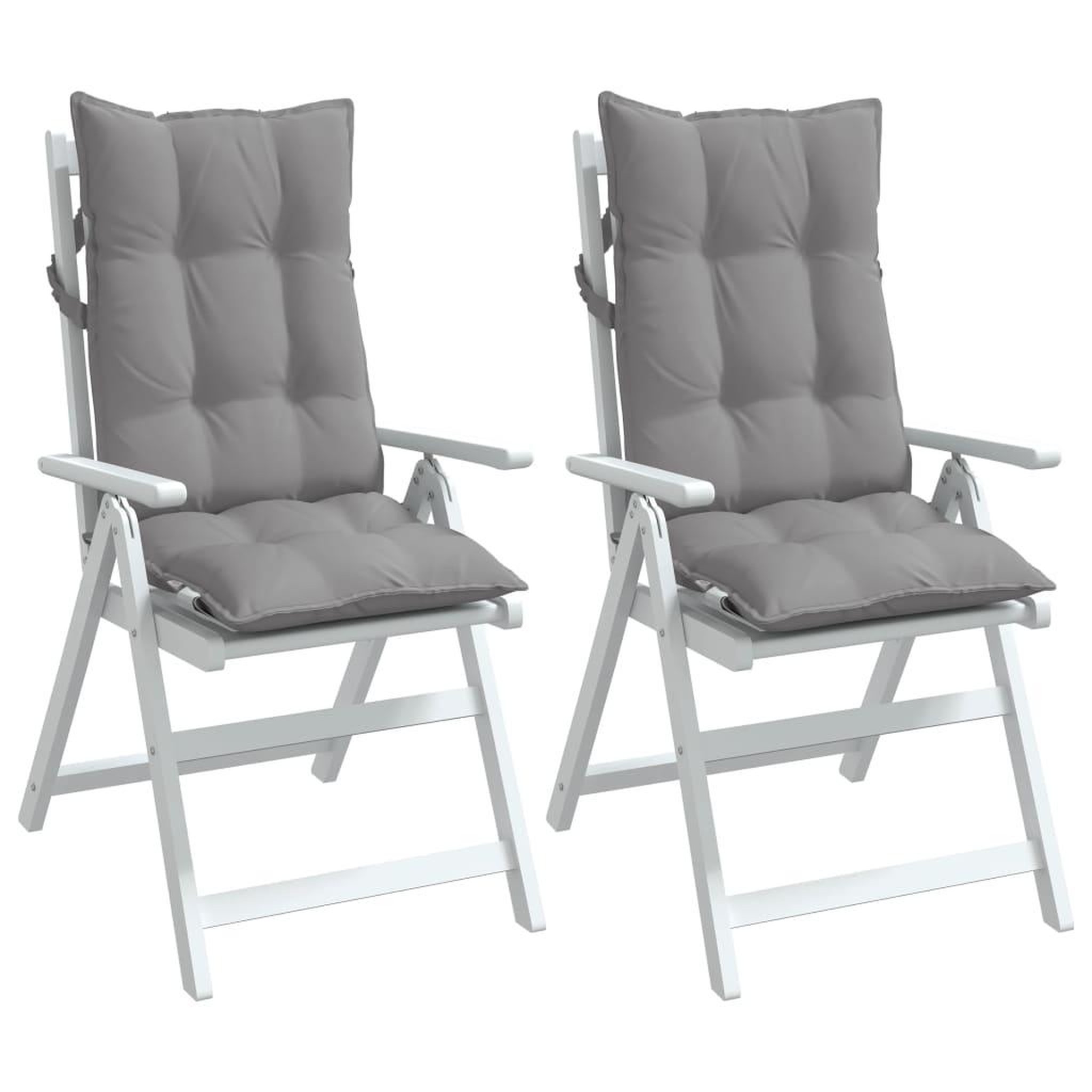 Voir la diapositive 4 : VIDAXL Coussins de chaise a dossier haut lot de 2 gris tissu oxford