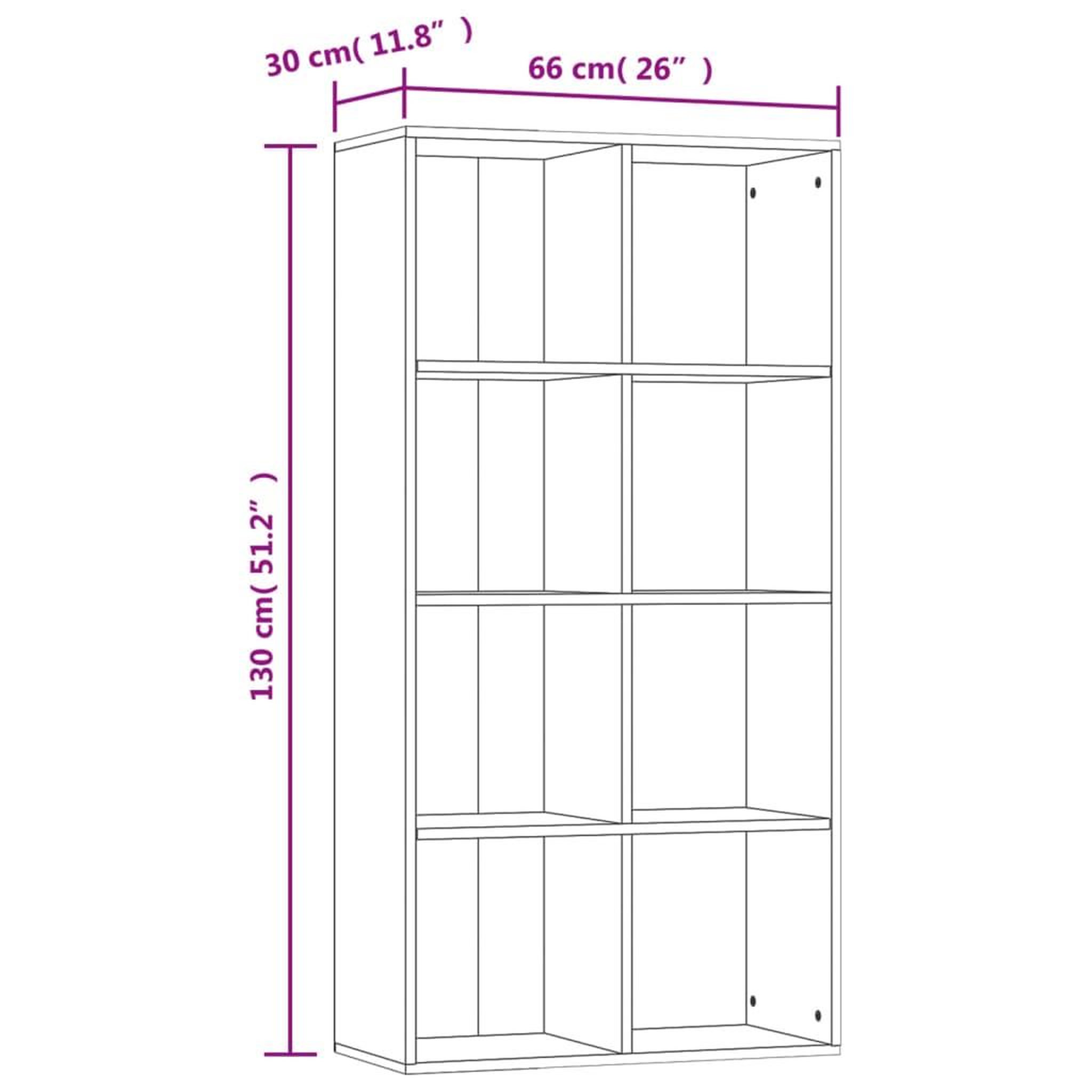Voir la diapositive 6 : VIDAXL Bibliotheque/Buffet Gris beton 66x30x130 cm Bois d'ingenierie