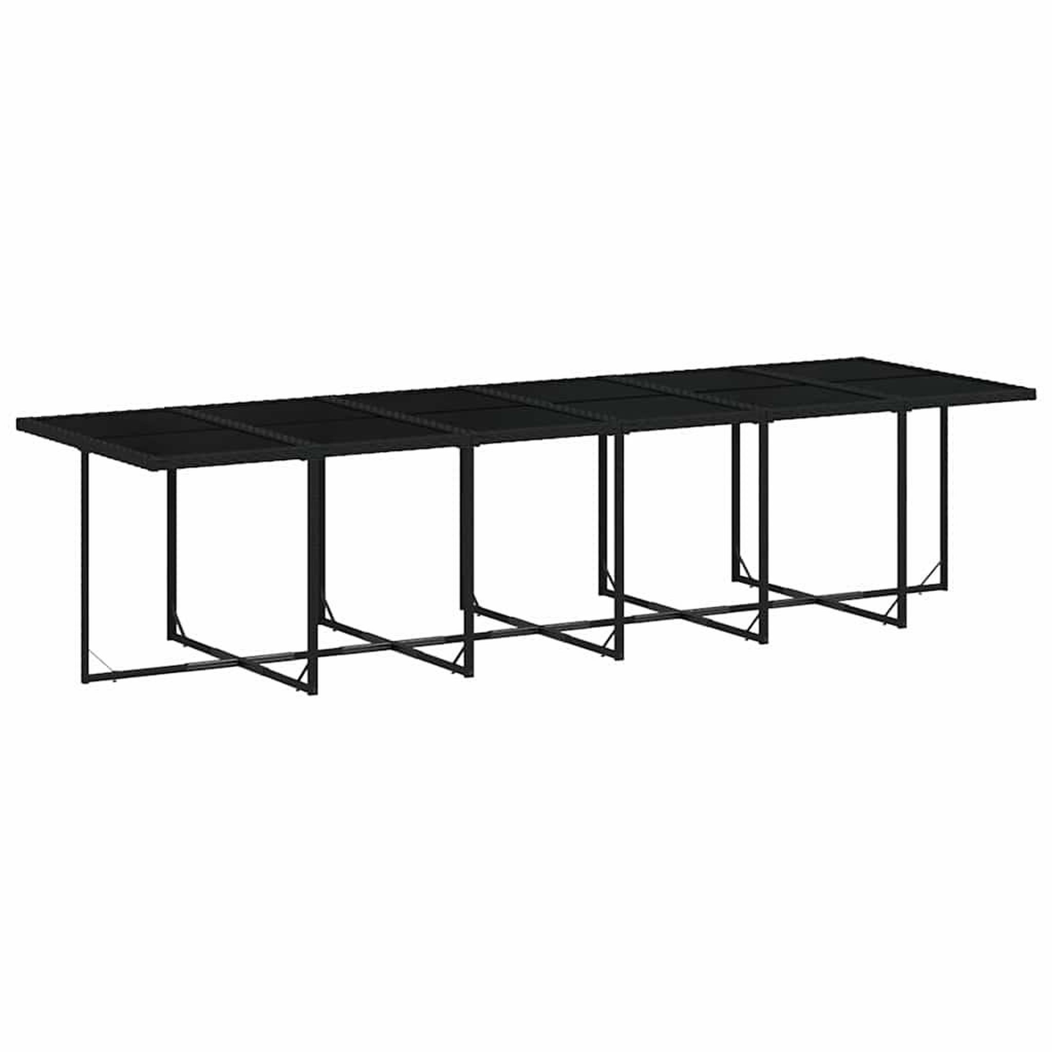 Voir la diapositive 4 : VIDAXL Ensemble a manger de jardin 17 pcs coussins noir resine tressee