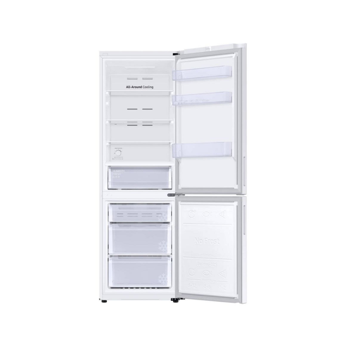 Samsung Réfrigérateur combiné 60cm 344l nofrost blanc - RB33B610FWW