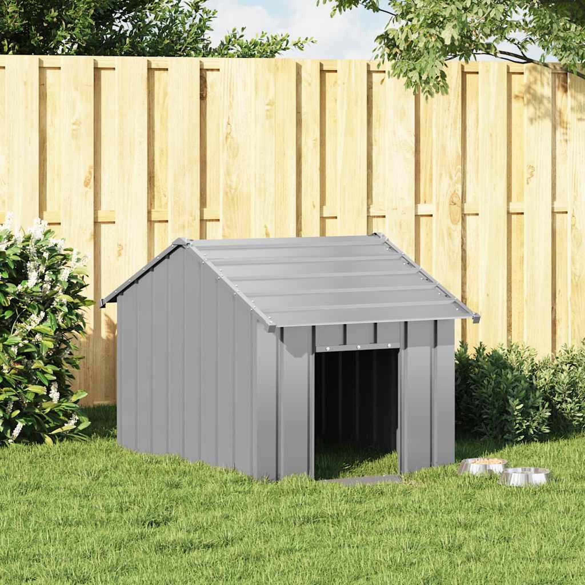 Voir la diapositive 2 : VIDAXL Niche pour chien avec toit noir 83x130x85 cm acier galvanise