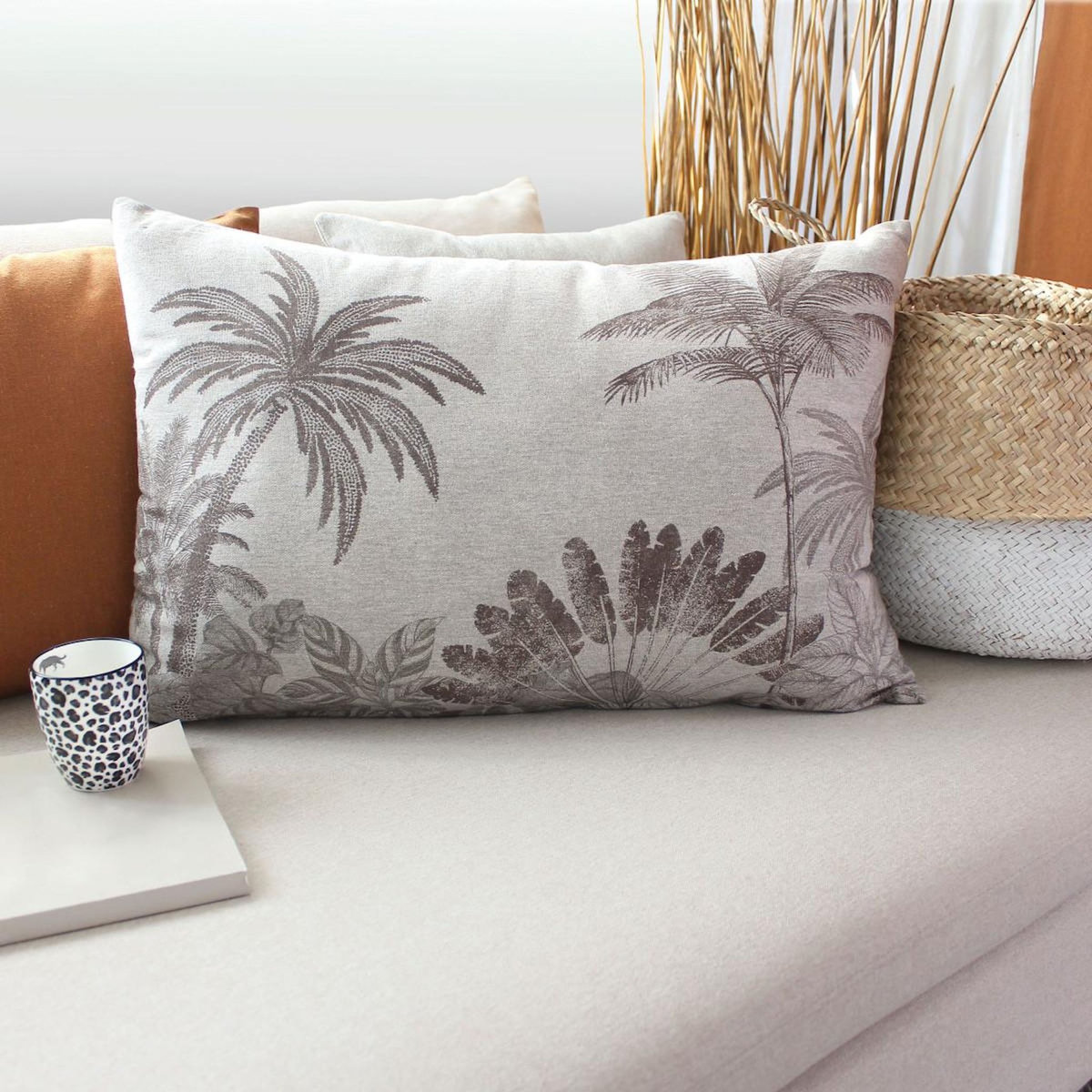 Paris Prix Coussin Déco Imprimé  Bali  40x60cm Lin