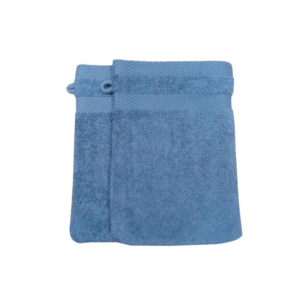 ACTUEL Lot 2 gants de toilette uni en coton tissé 500 g/m²