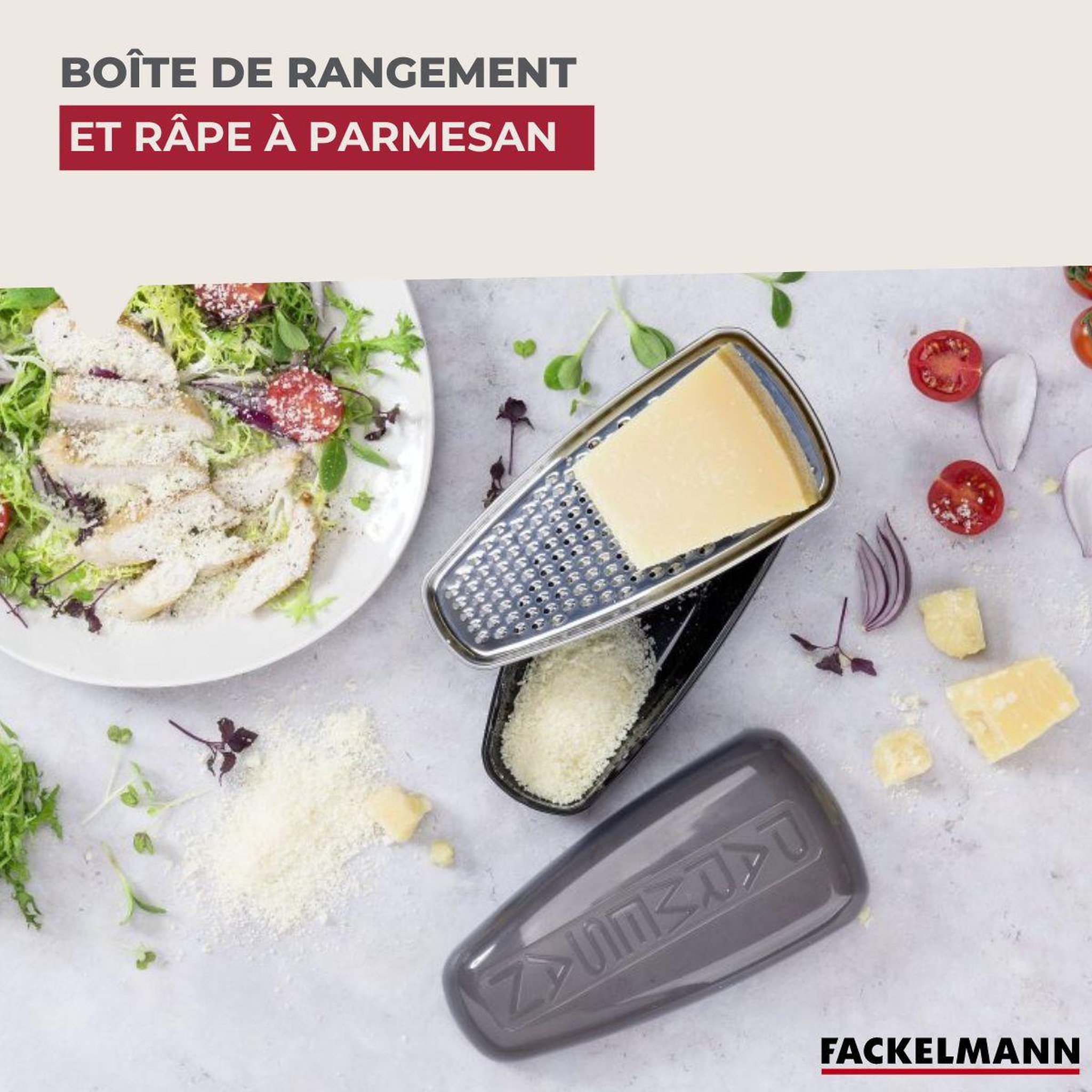 Voir la diapositive 2 : Fackelmann Râpe à parmesan et sa boîte de rangement 19 cm Fackelmann Handmade Tradition