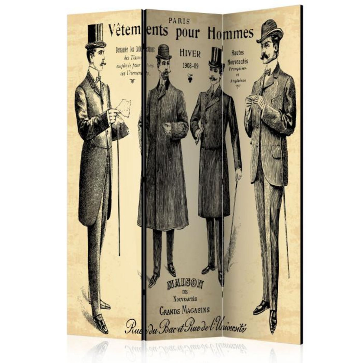 Paris Prix Paravent 3 Volets  Vêtements Pour Homme  135x172cm