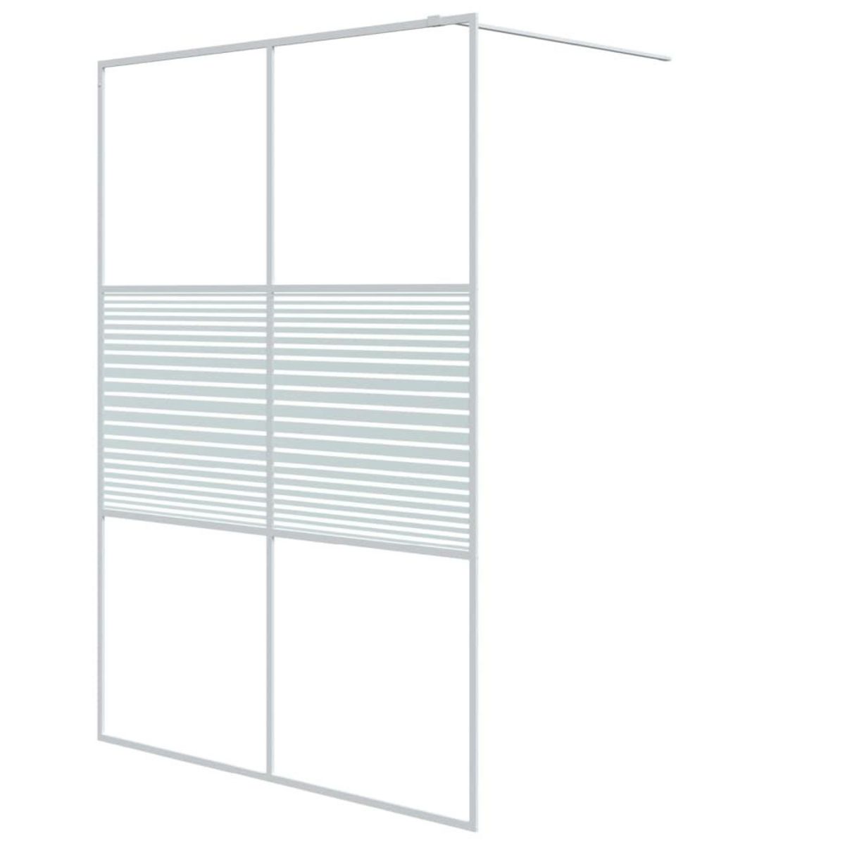 VIDAXL Paroi de douche Blanc 140x195 cm Verre ESG transparent