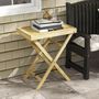 Voir la diapositive 2 : OUTSUNNY Table de jardin style naturel cosy - dim. 68L x 44l x 75H cm - bois sapin verni