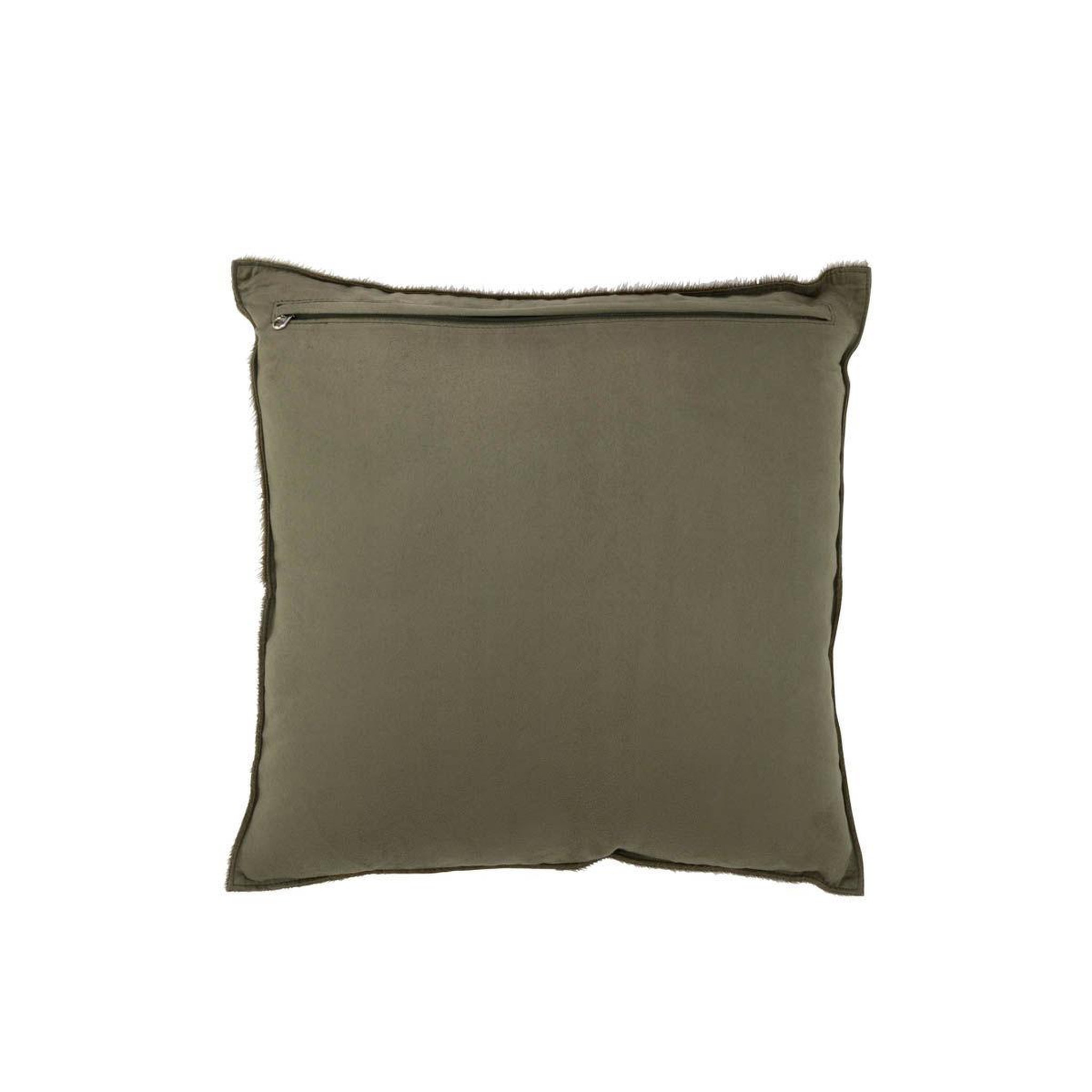 Voir la diapositive 3 : J-LINE Coussin effet peau  norbert  45x45cm vert olive