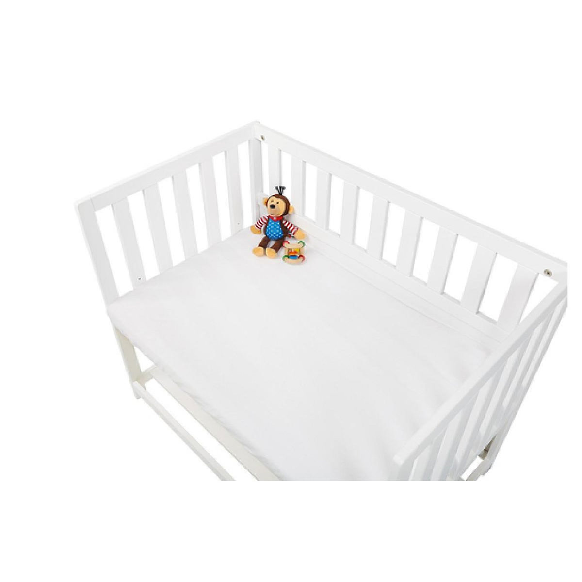 Pinolino Drap-housses en jersey pour berceaux cododos et poussettes en double kit blanc