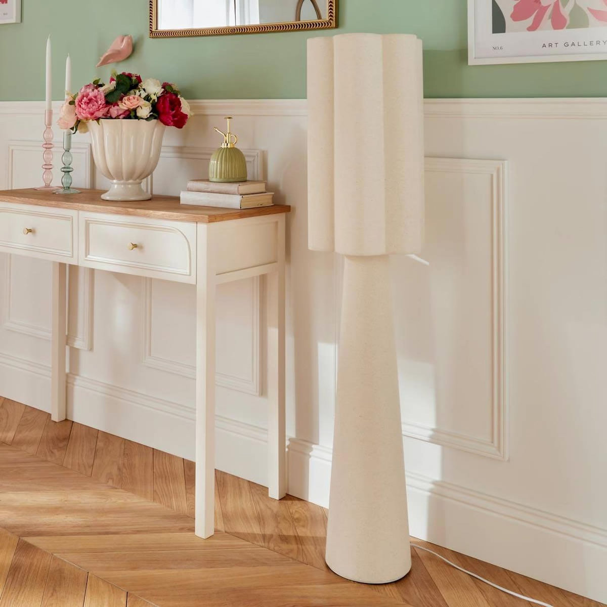 ATMOSPHERA Lampadaire Design Fleur  Blanca  124cm Beige