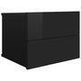VIDAXL Table de chevet Noir brillant 40 x 30 x 30 cm Agglomere