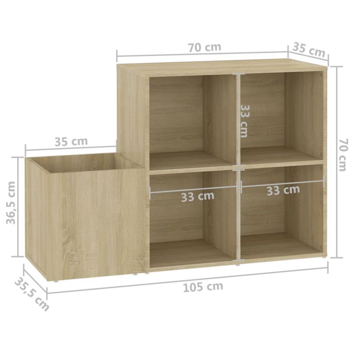 VIDAXL Armoire a chaussures d'entree chene sonoma bois ingenierie