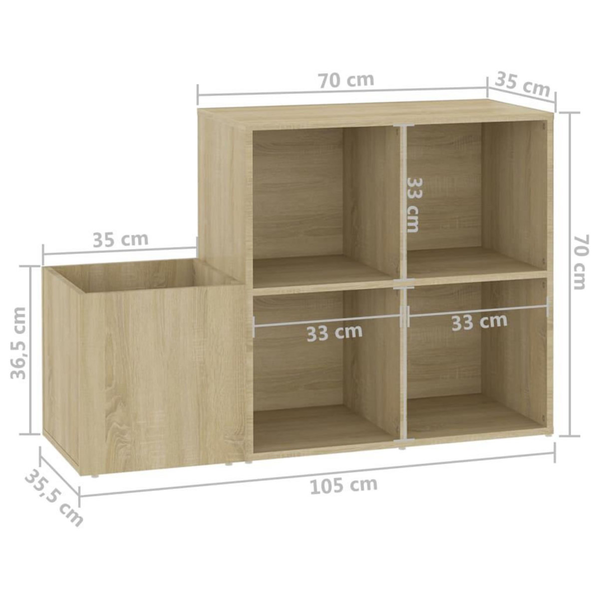 VIDAXL Armoire a chaussures d'entree chene sonoma bois ingenierie