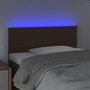 Voir la diapositive 3 : VIDAXL Tete de lit a LED Marron Fonce 80x5x78/88 cm Tissu