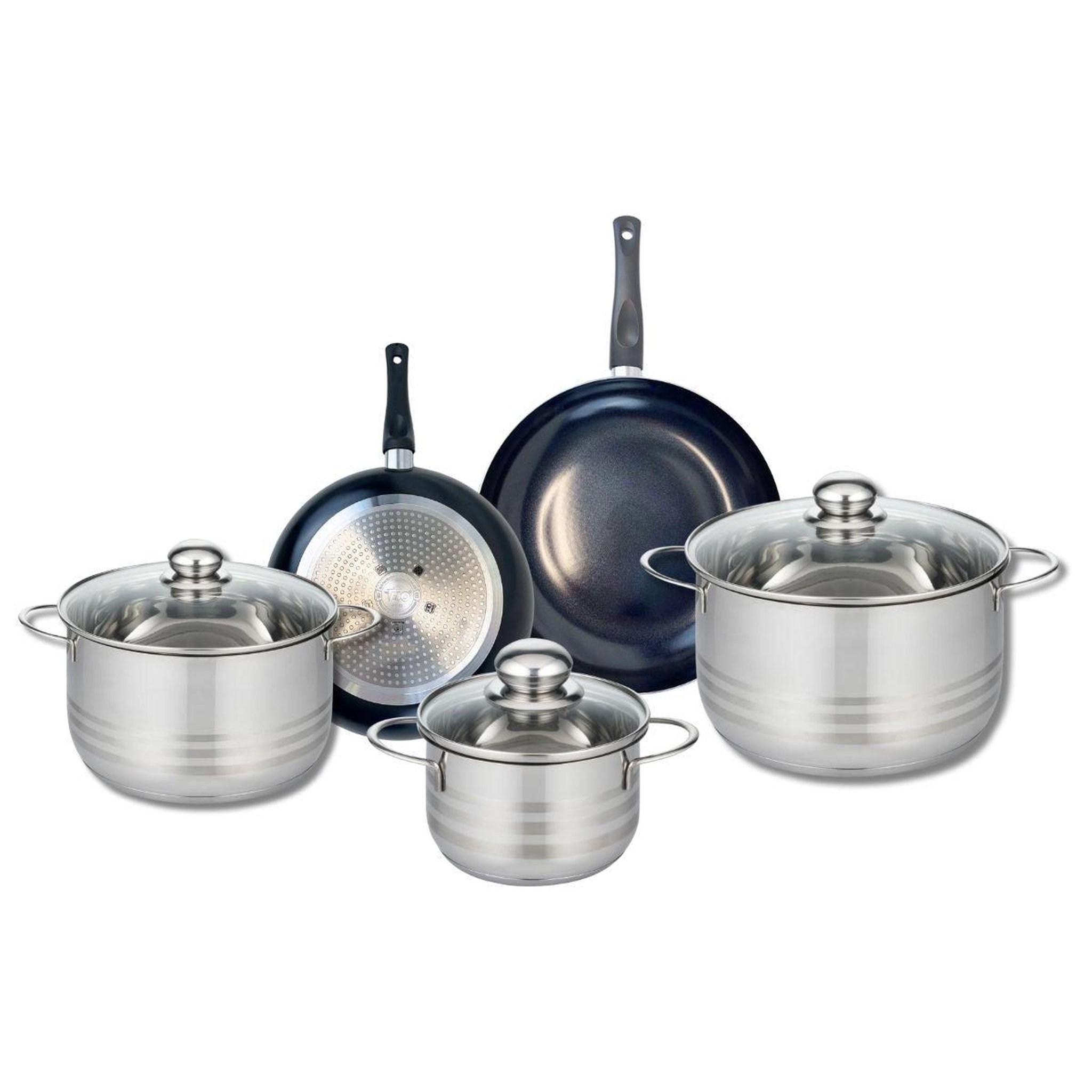 ELO Ensemble de 2 poêles de cuisson 20 et 24 cm et 3 faitouts 16, 20 et 24 cm elo prima brillant