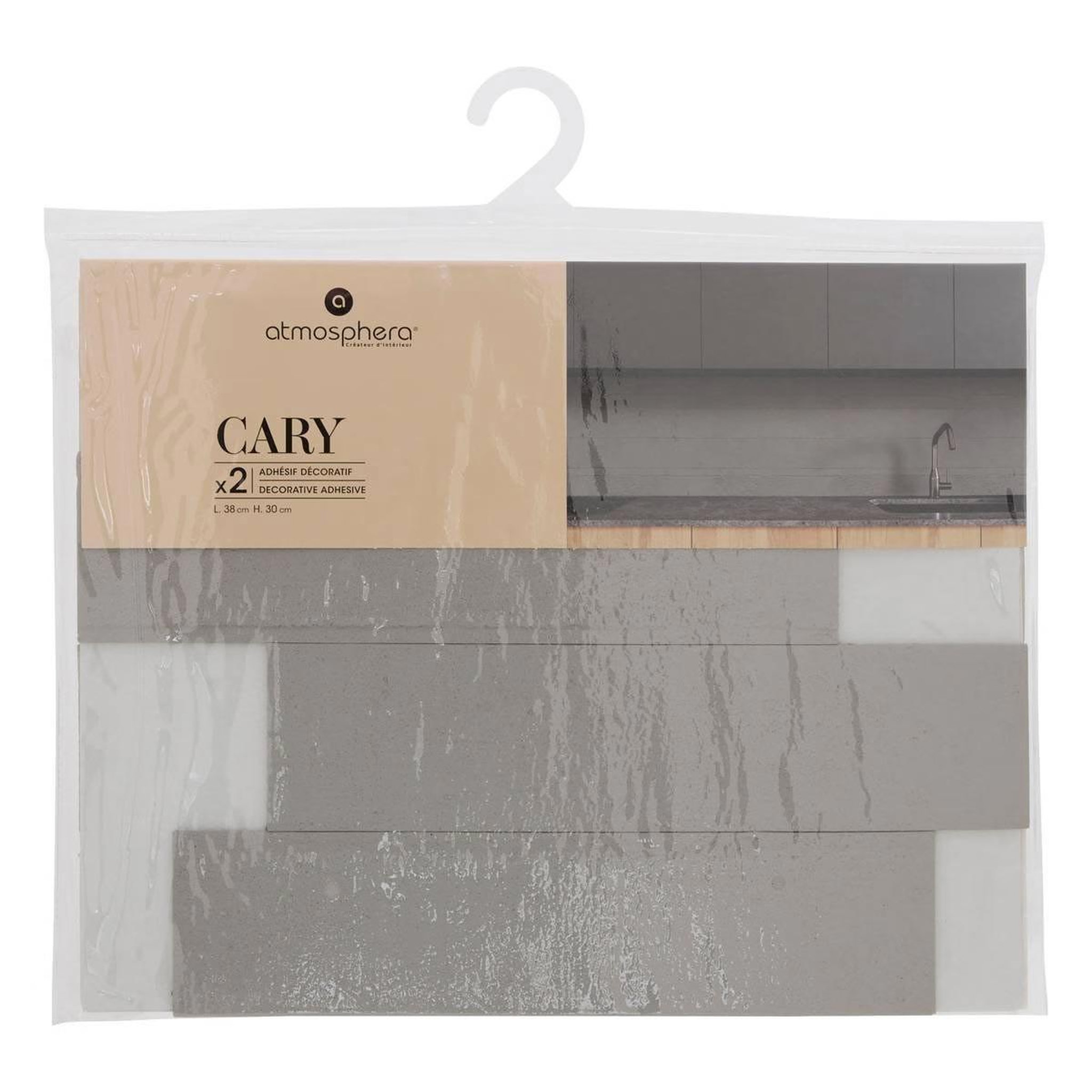 Voir la diapositive 4 : ATMOSPHERA Lot de 2 stickers effet béton  cary  30x38cm gris