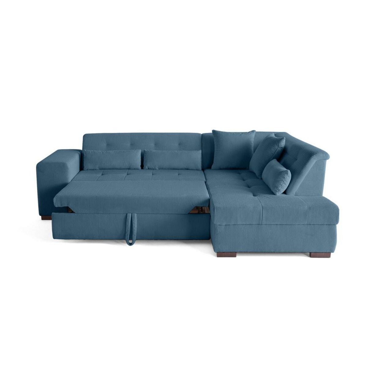 LISA DESIGN Vermont - canapé d'angle droit - 5 places - convertible - en velours côtelé