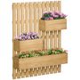 Voir la diapositive 4 : OUTSUNNY Jardinière murale avec treillis - lot de 3 jardinières murales - dim. 60L x 16l x 80H cm - bois sapin pré-huilé