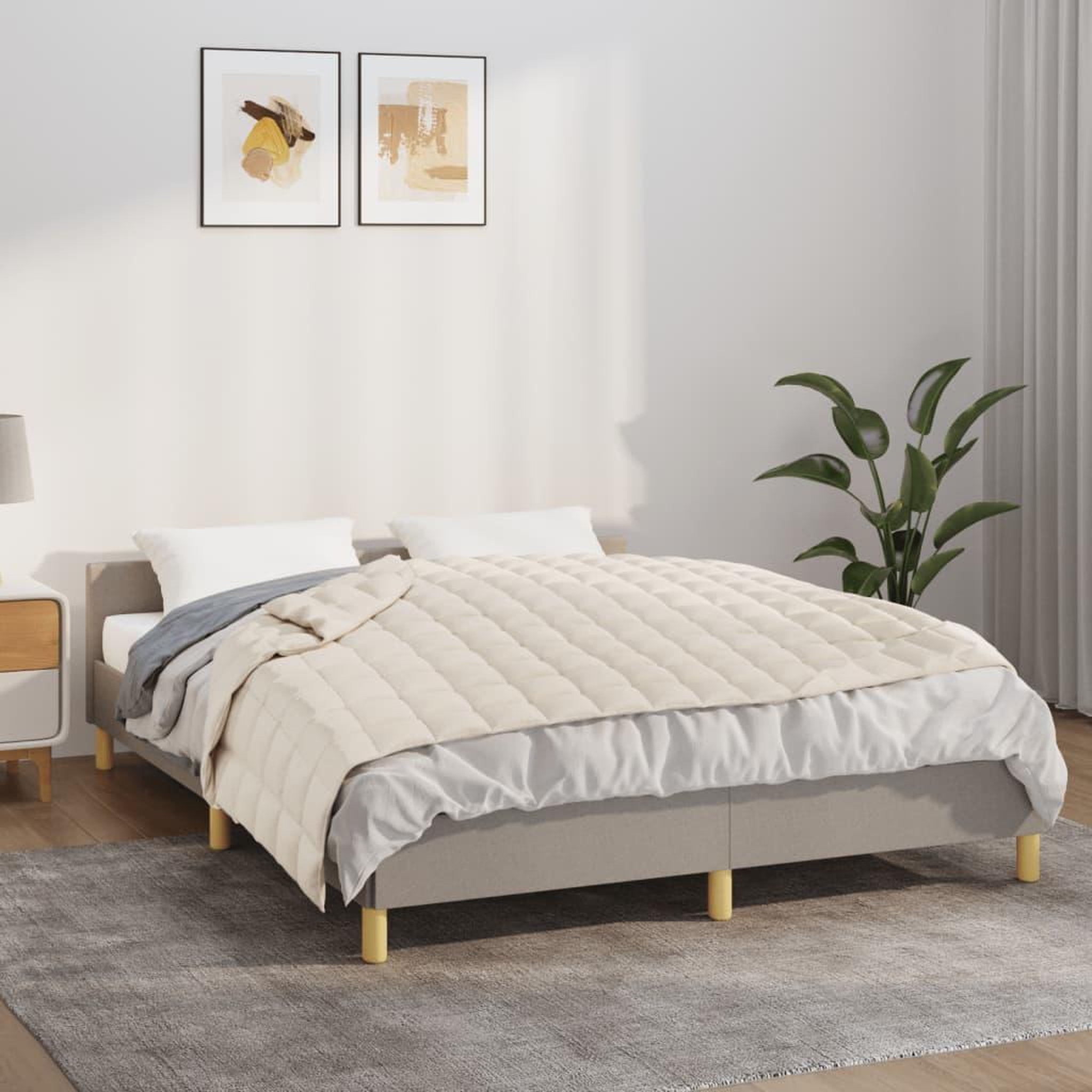 VIDAXL Couverture lestee Creme clair 122x183 cm 9 kg Tissu