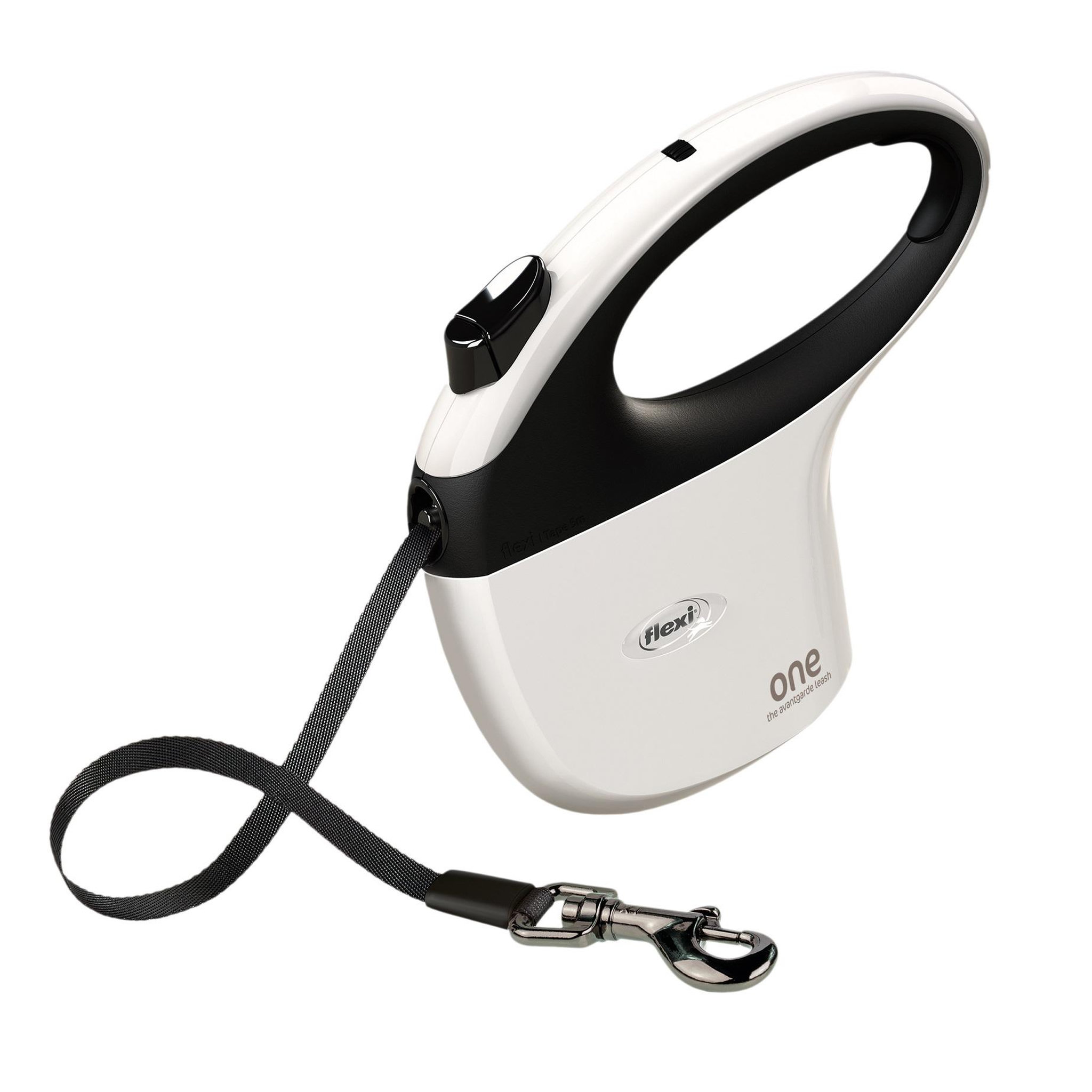 Eden Laisse a enrouleur sangle blanc noir