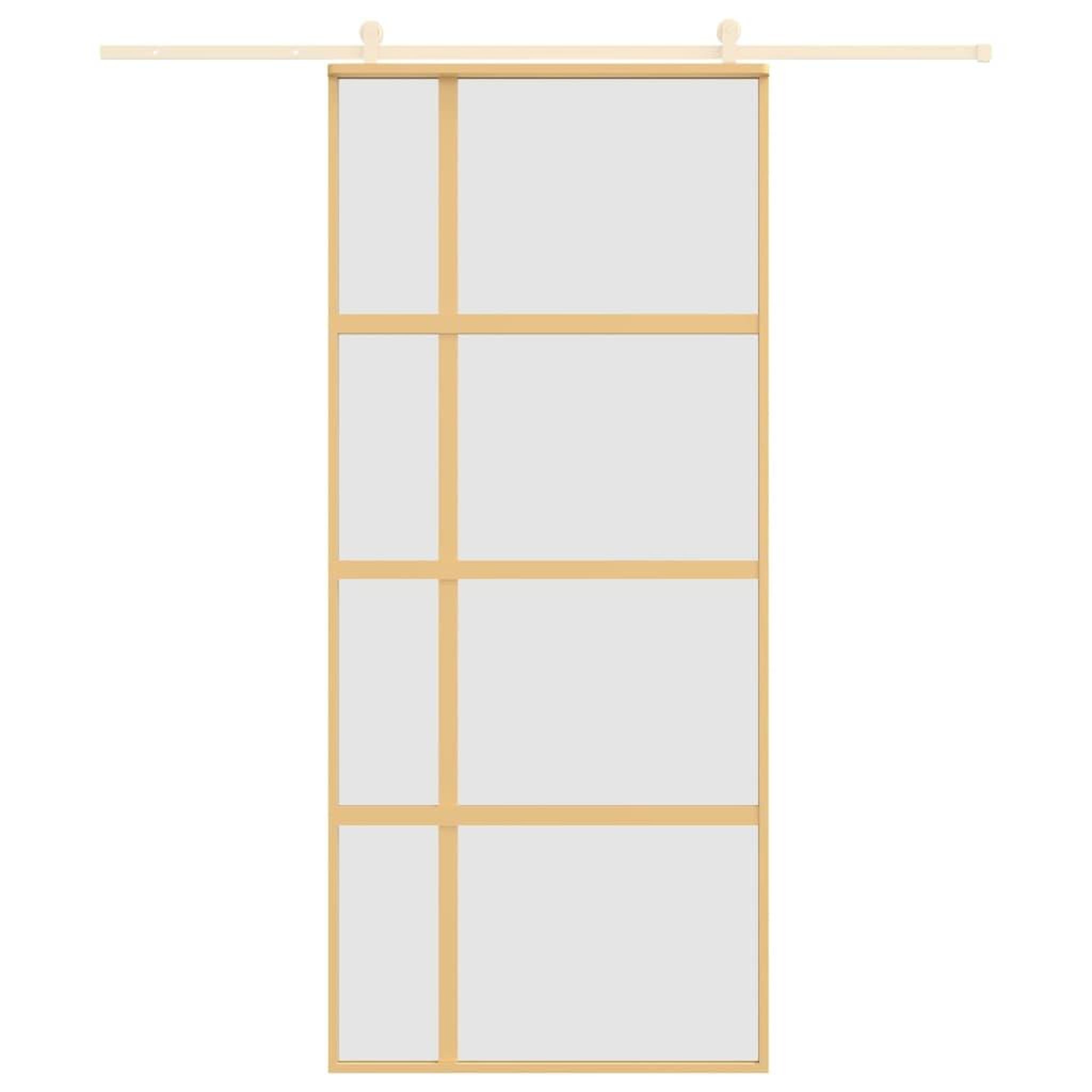 Voir la diapositive 3 : VIDAXL Porte coulissante dore 90x205 cm verre ESG depoli et aluminium