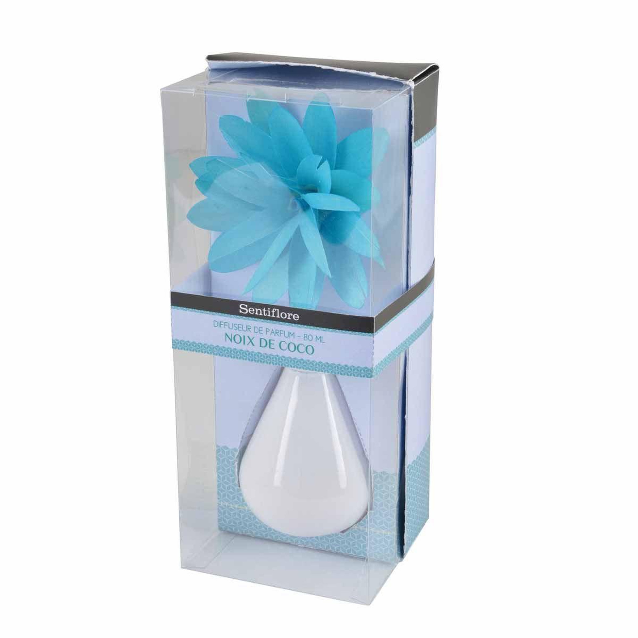 HOMEA Diffuseur de Parfum  Tige Fleur  80ml Noix de Coco