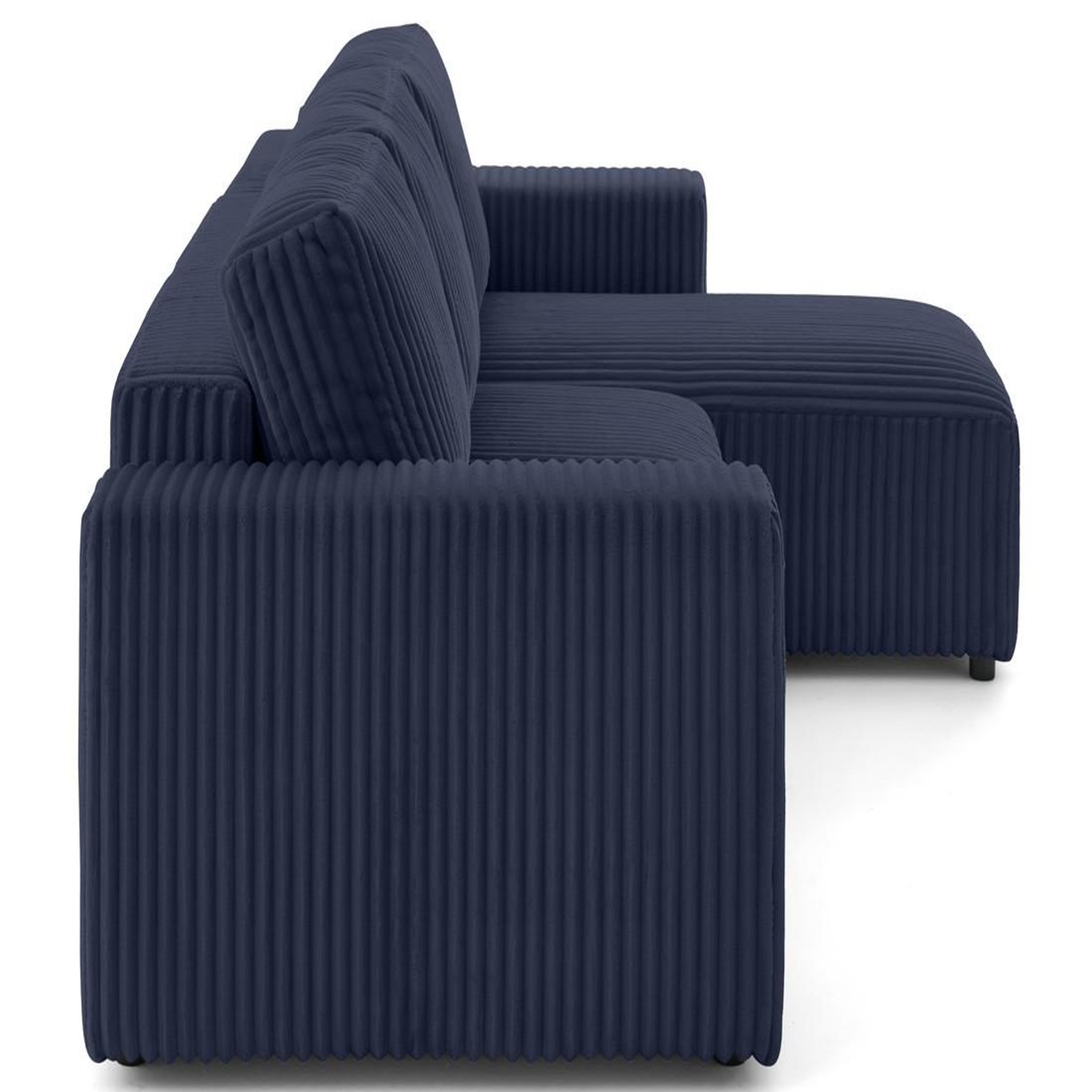 Voir la diapositive 6 : LISA DESIGN Livy - canapé d'angle réversible 4 places convertible avec coffre en velours côtelé grosses côtes