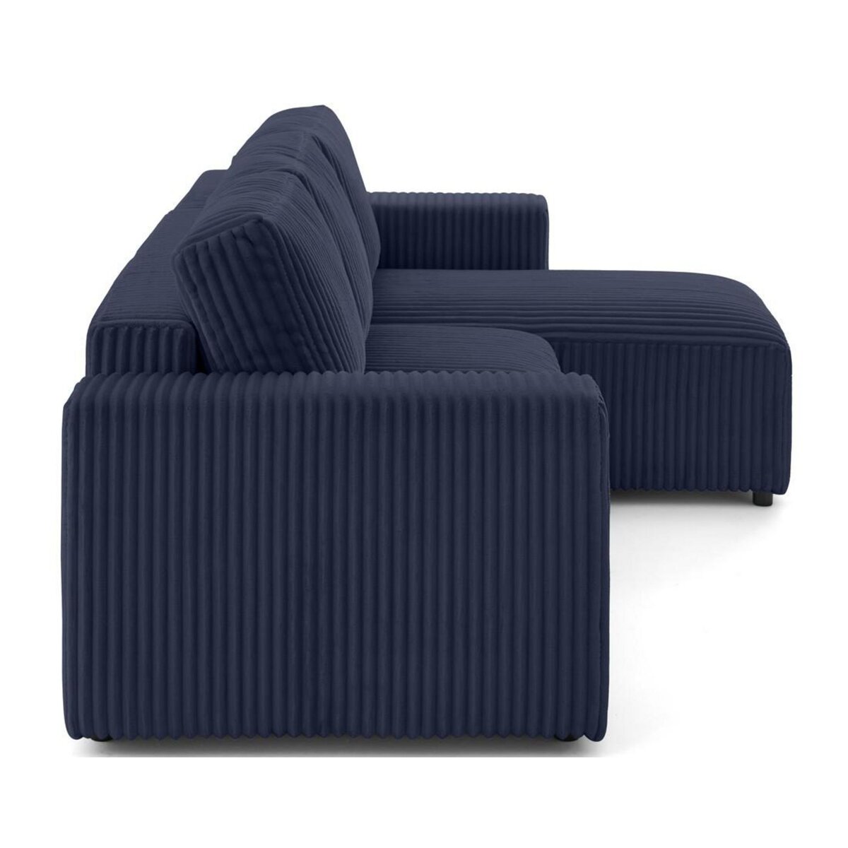 LISA DESIGN Livy - canapé d'angle réversible 4 places convertible avec coffre en velours côtelé grosses côtes