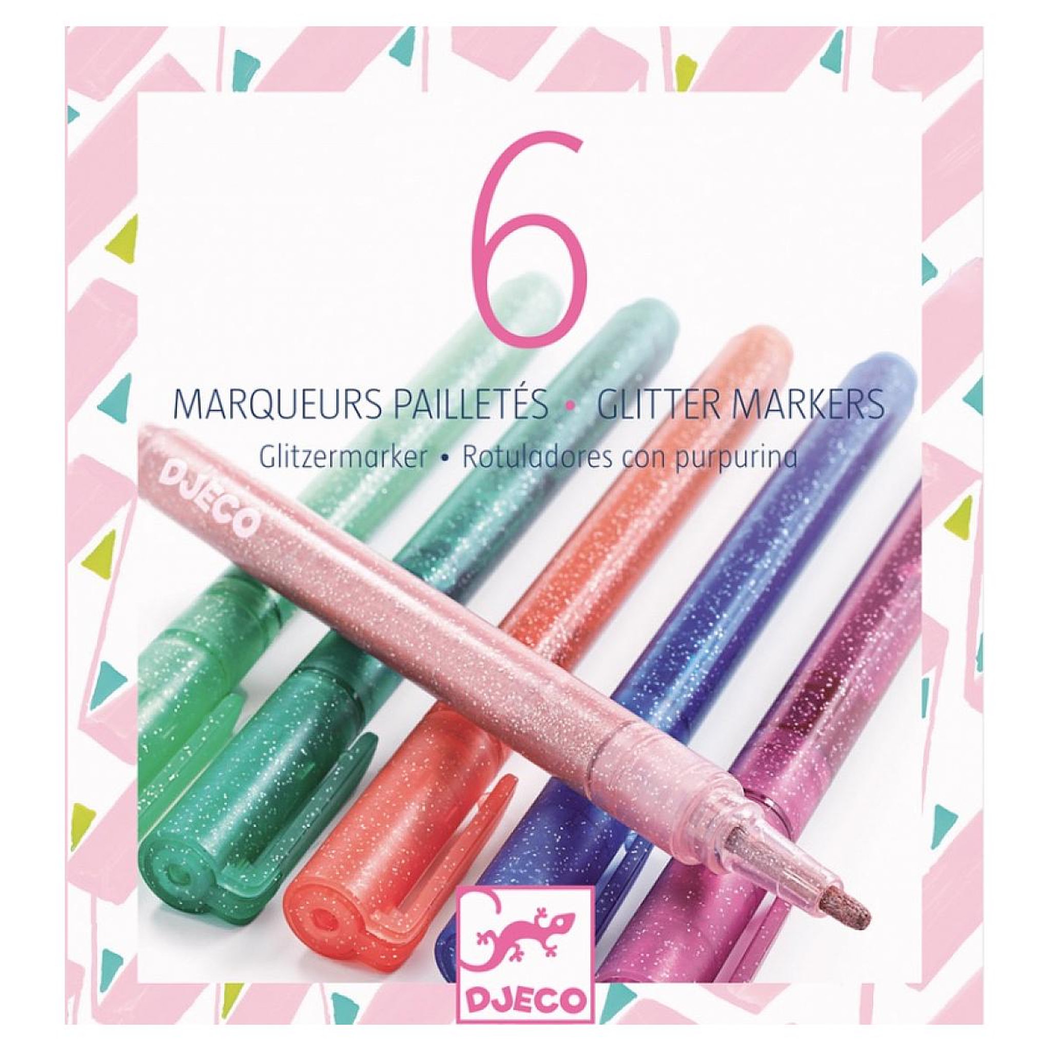 Djeco 6 marqueurs pailletes sweet