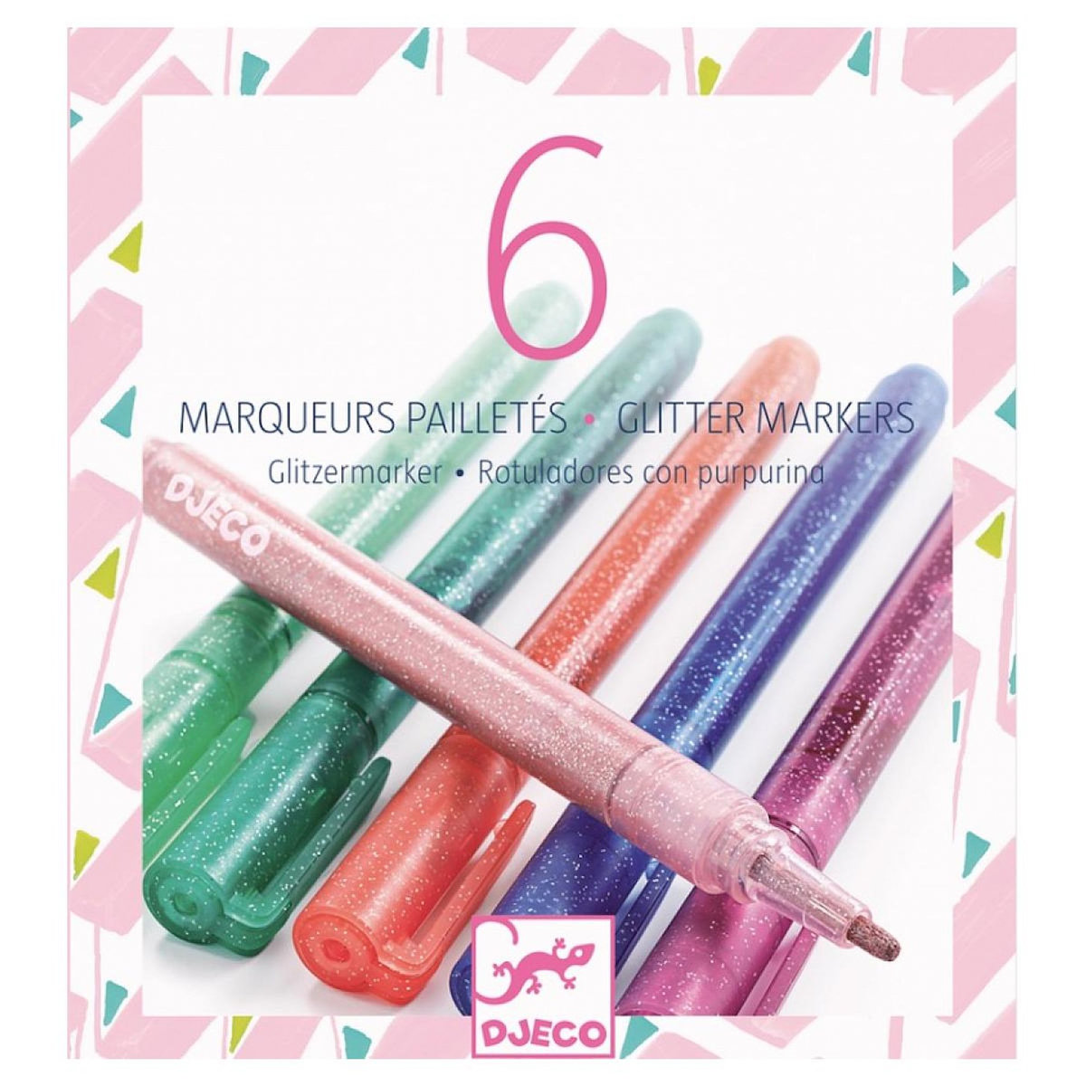 Djeco 6 marqueurs pailletes sweet