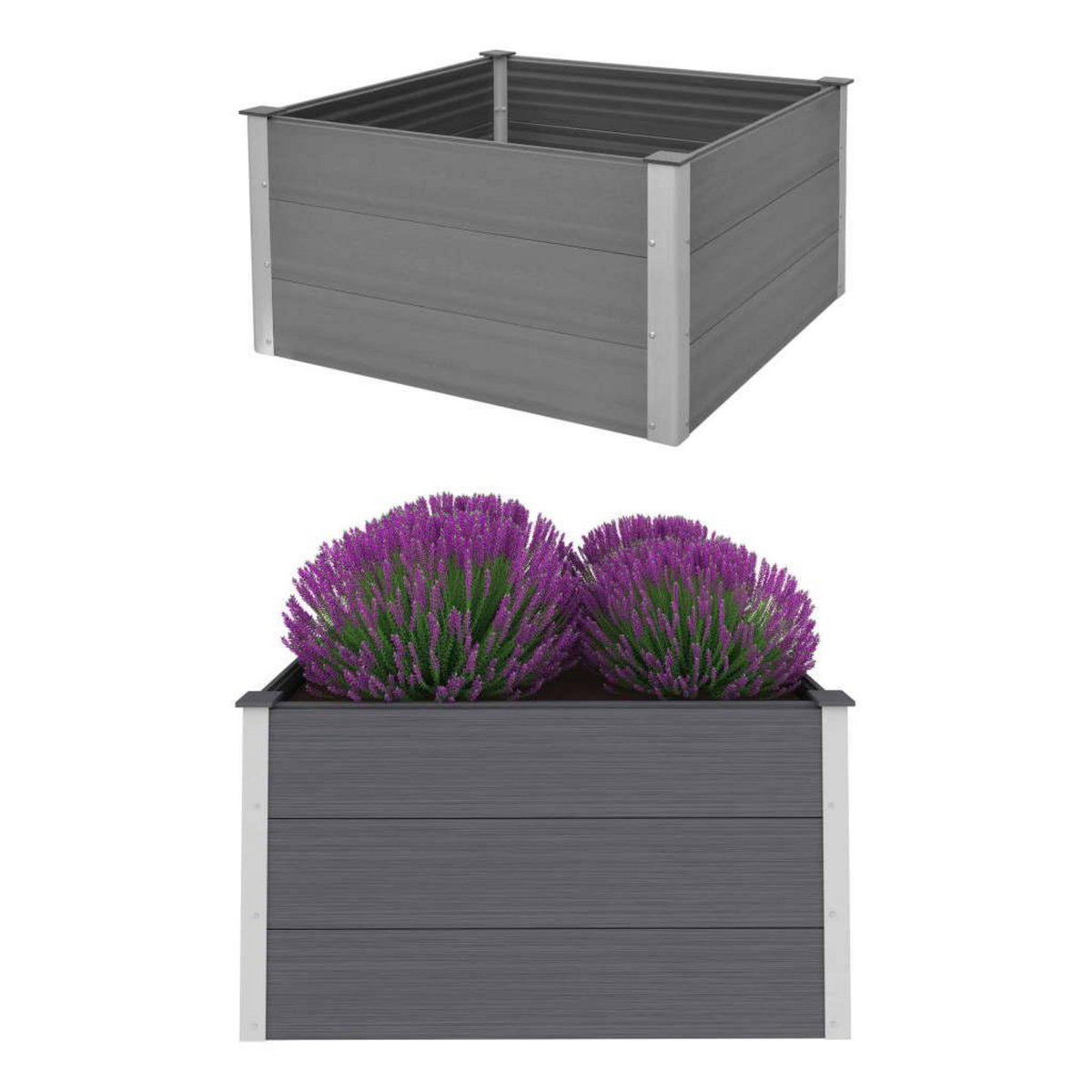 VIDAXL Lit sureleve de jardin WPC 100x100x54 cm Gris