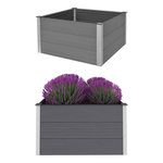 VIDAXL Lit sureleve de jardin WPC 100x100x54 cm Gris