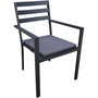 Voir la diapositive 5 : JARDILINE Lot de 2 fauteuils de jardin - Aluminium/Polyester - Anthracite - PALMA