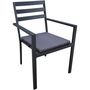 Voir la diapositive 5 : JARDILINE Lot de 2 fauteuils de jardin - Aluminium/Polyester - Anthracite - PALMA