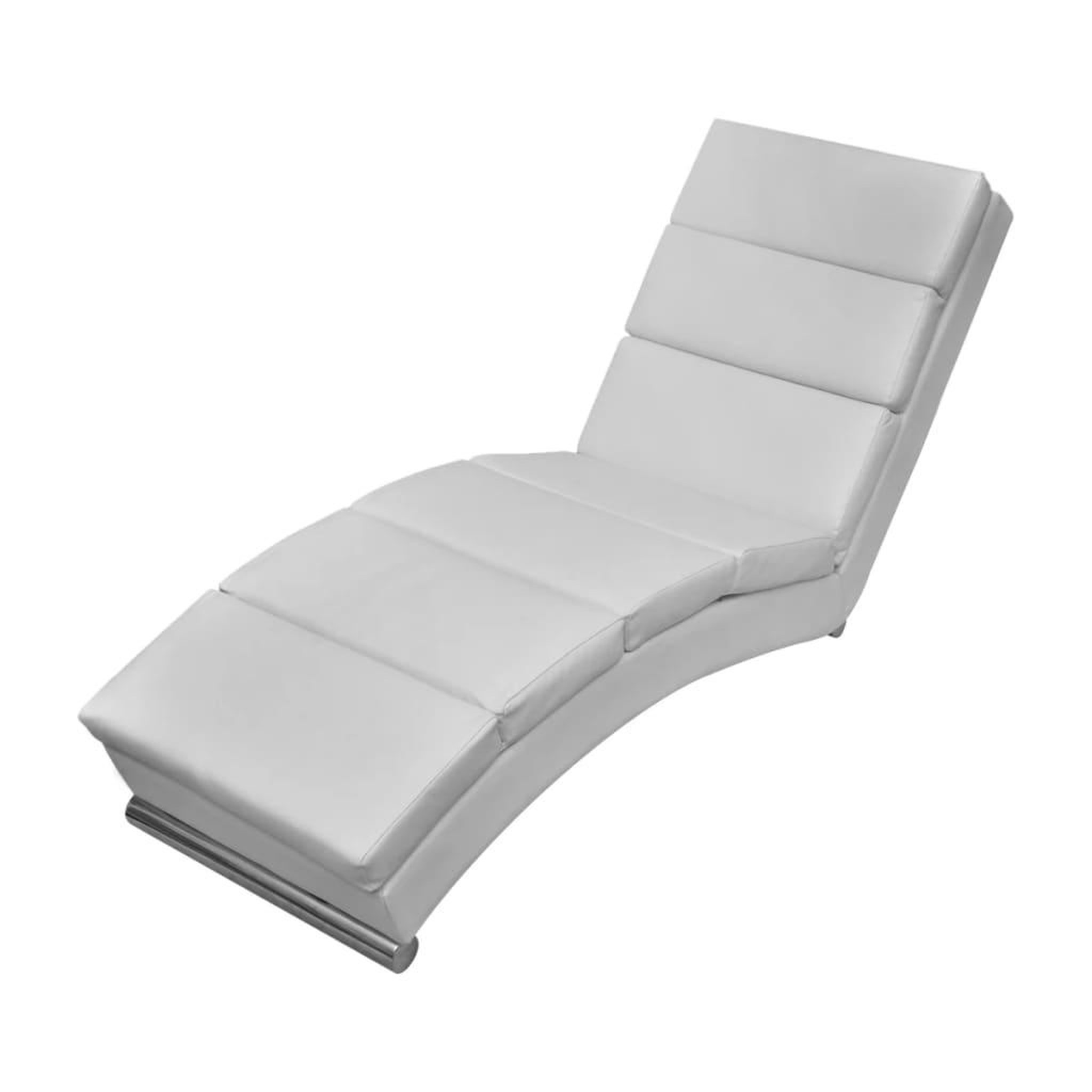 VIDAXL Chaise longue Blanc Similicuir