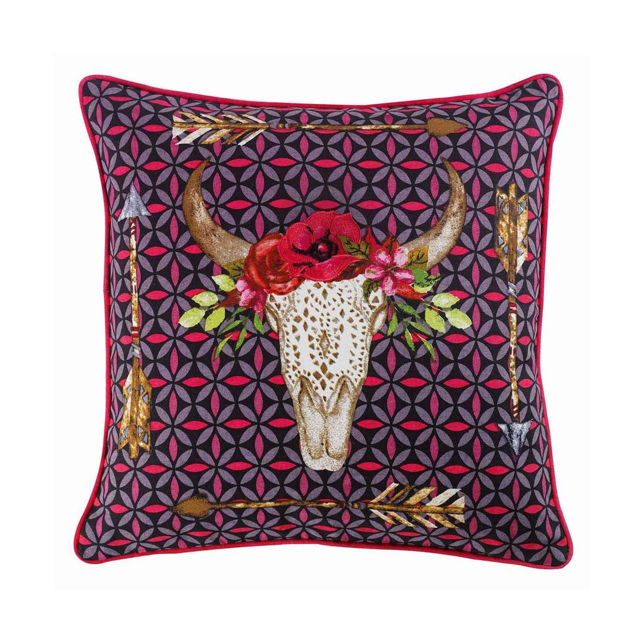 Douceur d'Intérieur Coussin déco passepoil  aponi  45x45cm rouge