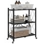 Voir la diapositive 1 : VIDAXL Etagere de rangement sur roulettes noir 71x34x88 cm acier