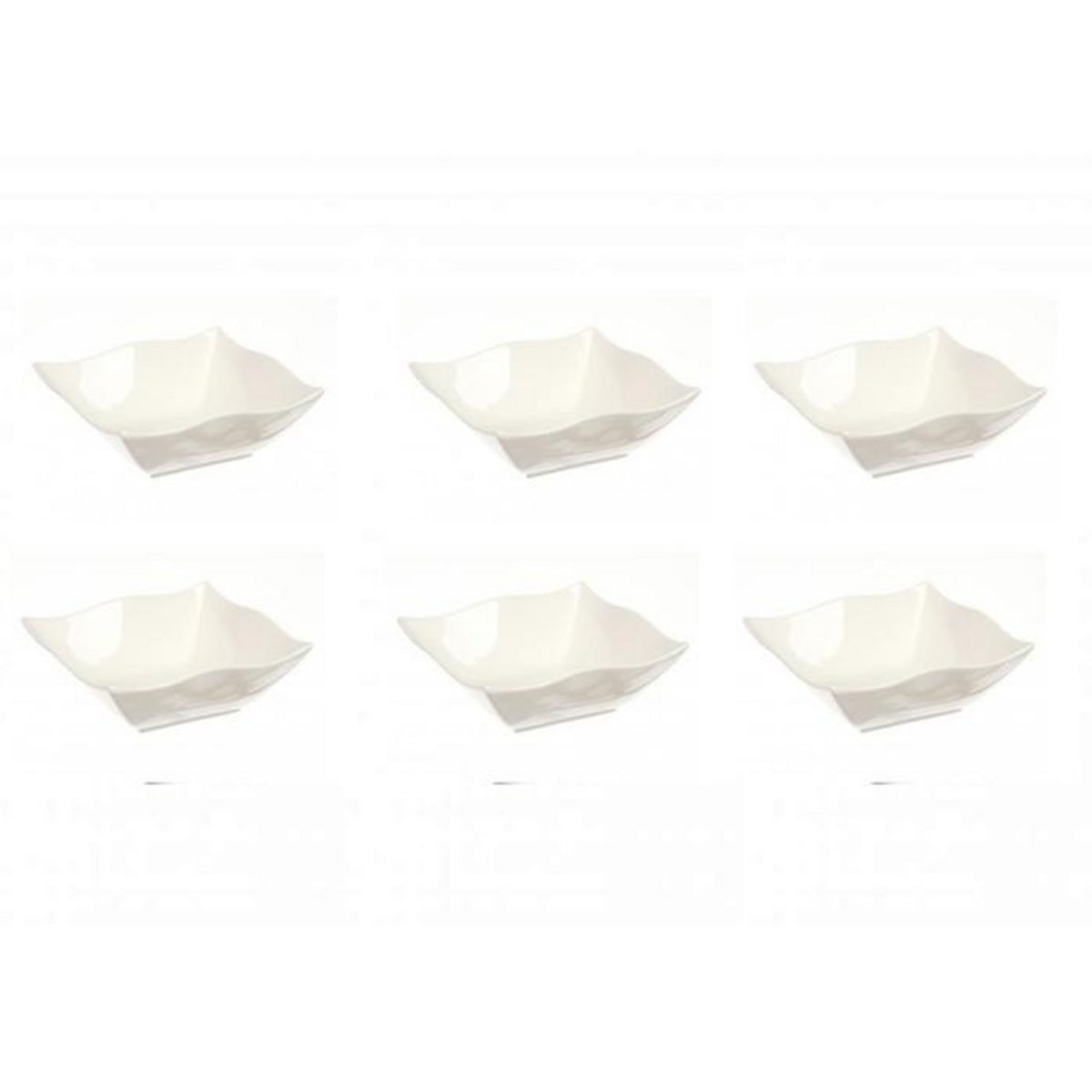 SECRET DE GOURMET Lot de 6 Coupelles  Onde  11cm Blanc