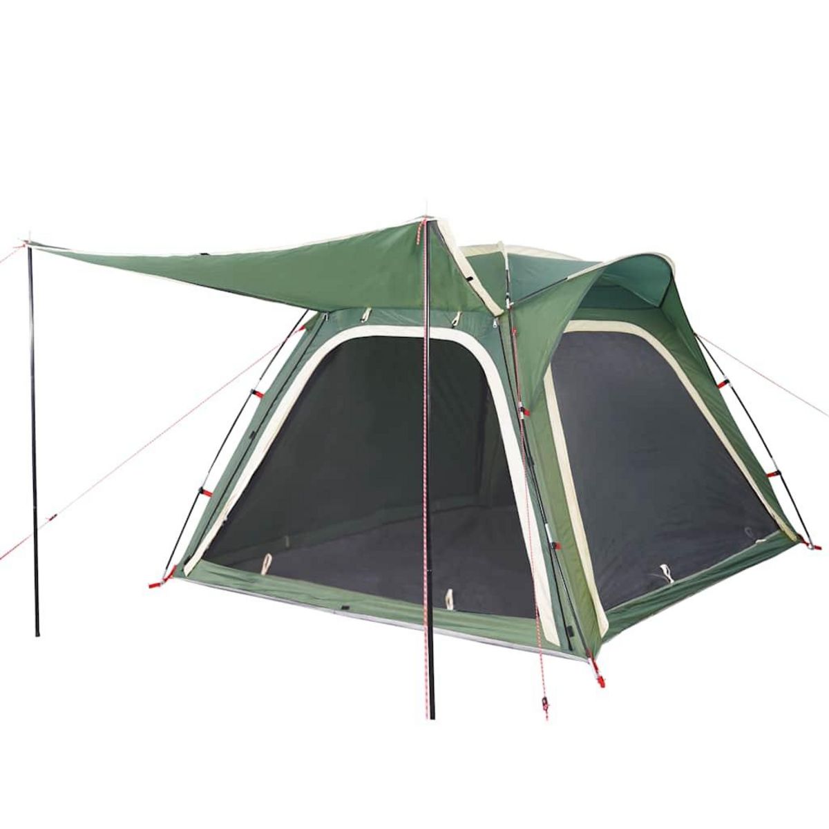 VIDAXL Tente de camping 4 personnes vert liberation rapide impermeable