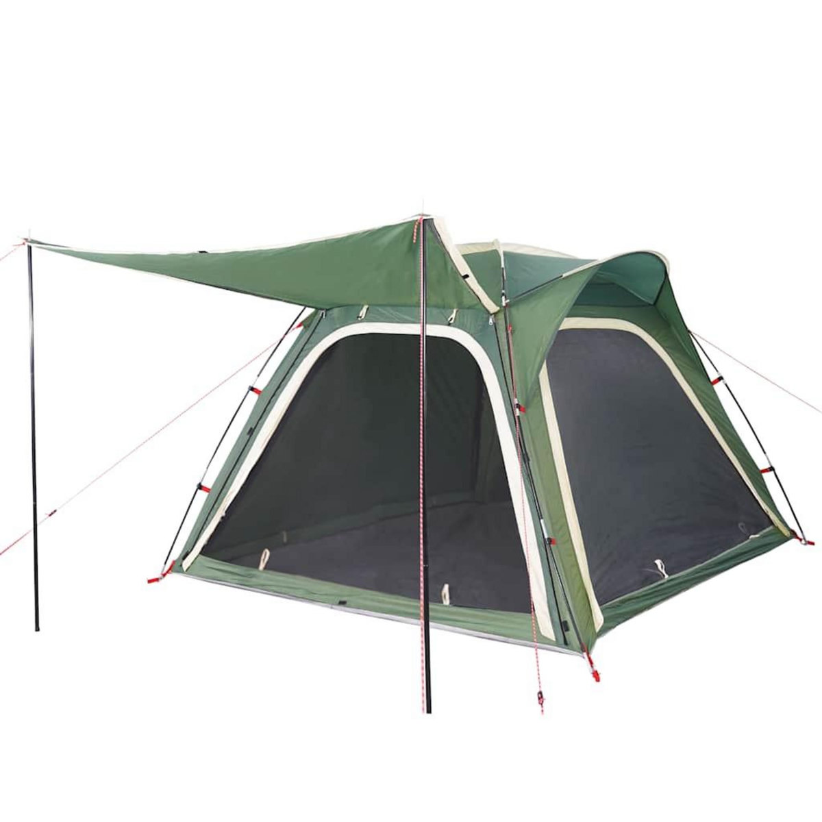 VIDAXL Tente de camping 4 personnes vert liberation rapide impermeable