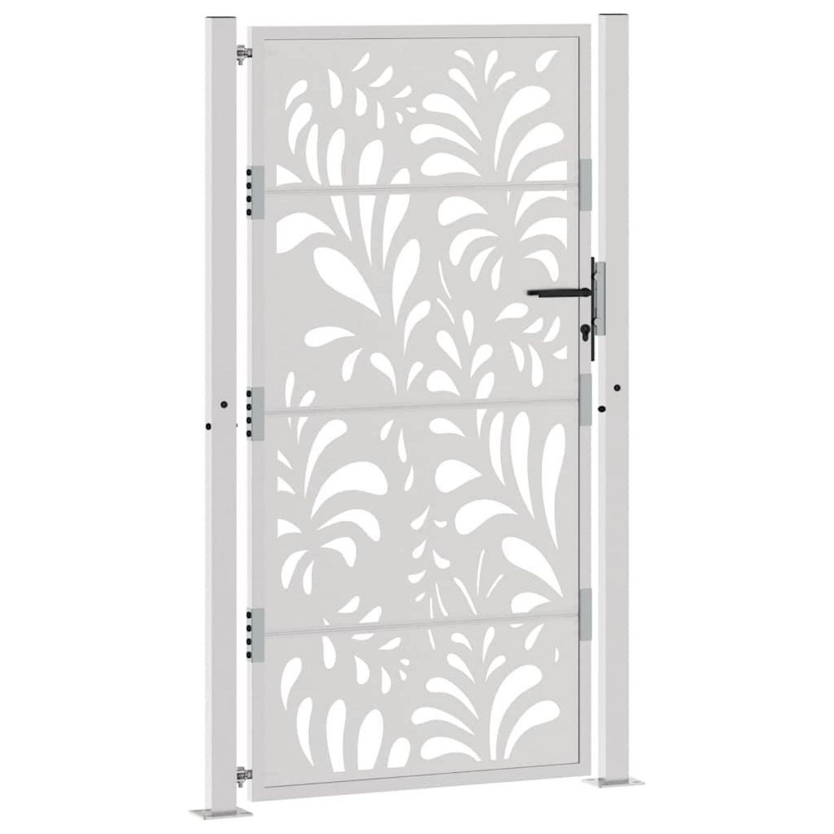 VIDAXL Porte de jardin acier resistant aux intemperies design vagues