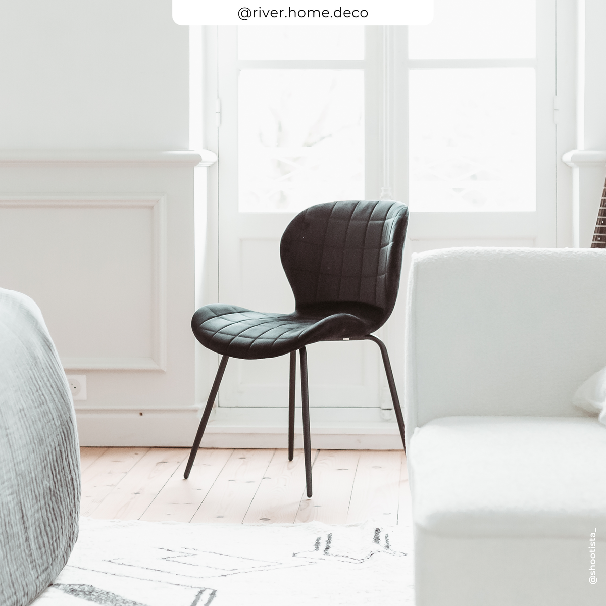 Rendez vous déco Lot de 2 chaises en velours noir-Mazzia