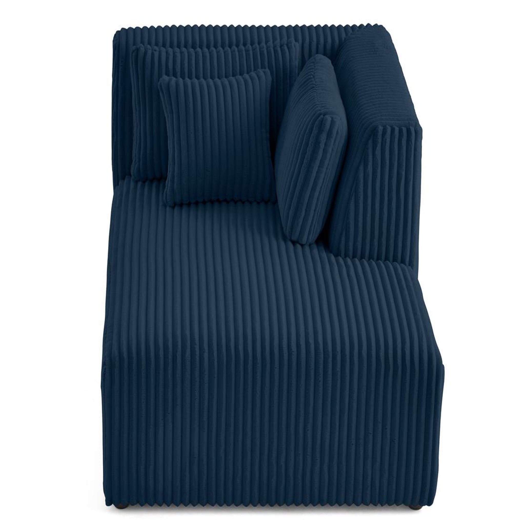 Voir la diapositive 6 : LISA DESIGN Victoire - module d'assise méridienne droit en velours côtelé grosses côtes