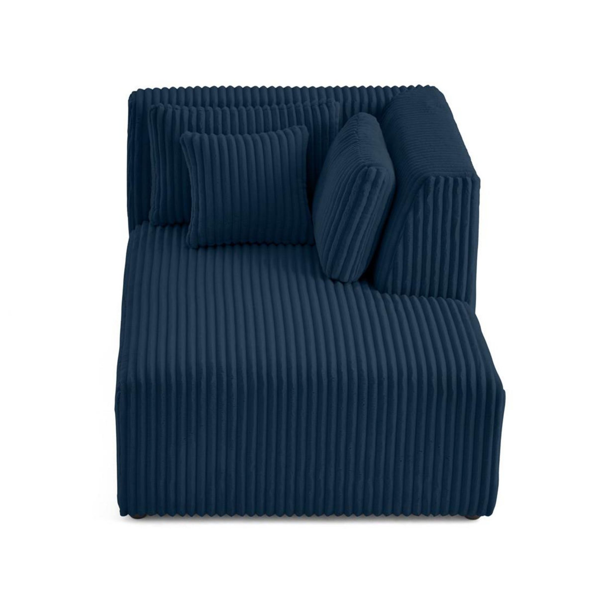 LISA DESIGN Victoire - module d'assise méridienne droit en velours côtelé grosses côtes