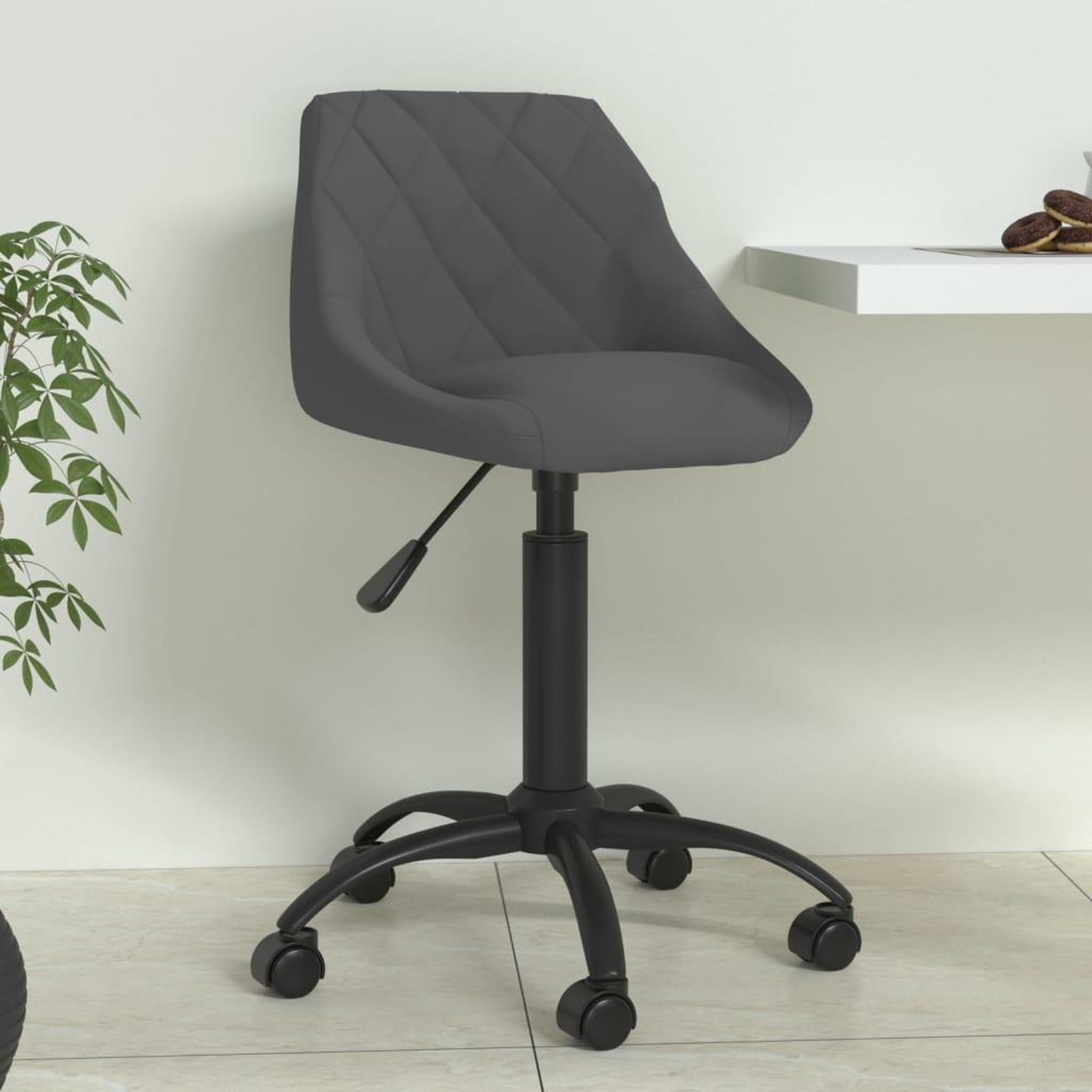VIDAXL Chaise de salle a manger Gris fonce Velours