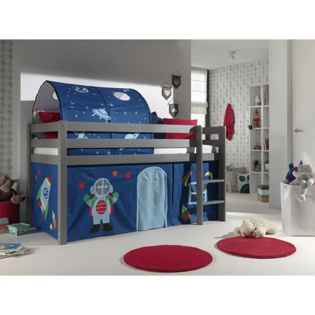 Paris Prix Pack - Lit Enfant, Tente & Tunnel  Pino Astronaute II  Gris