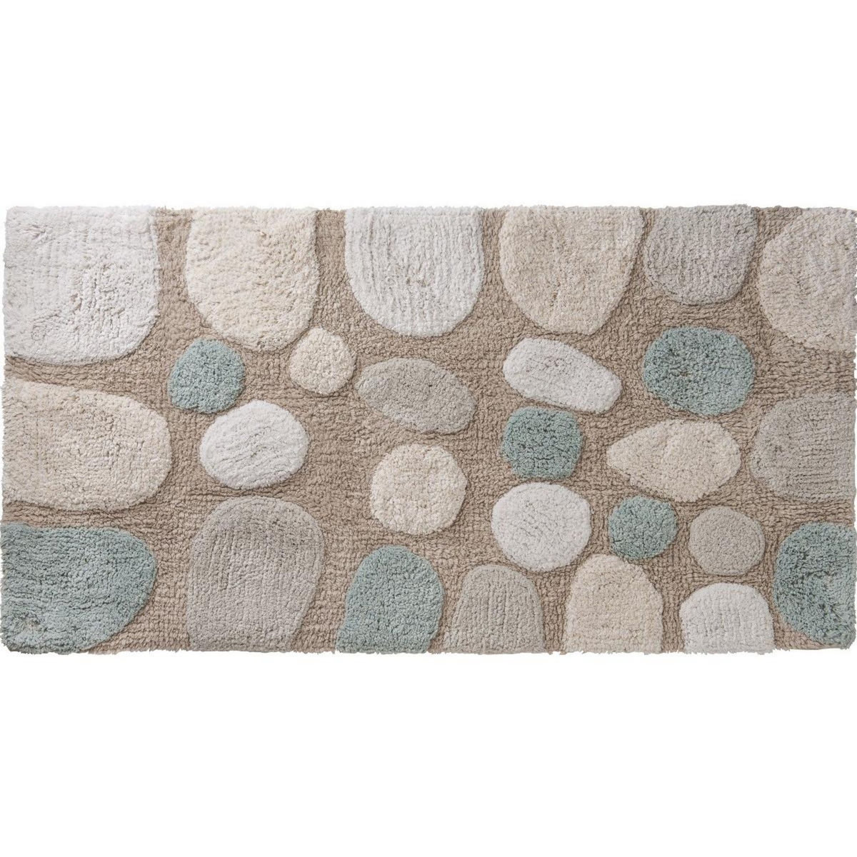 GUY LEVASSEUR Tapis de bain déco en coton tufté galet 50x80cm