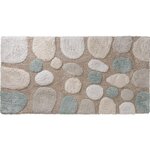 GUY LEVASSEUR Tapis de bain déco en coton tufté galet 50x80cm