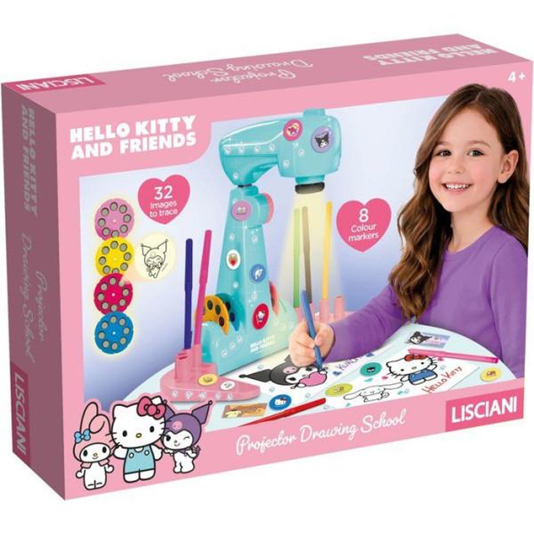 LISCIANI GIOCHI Projecteur créatif - LISCIANI - Hello Kitty et ses Amis - LED intégrée - Dessins à tracer