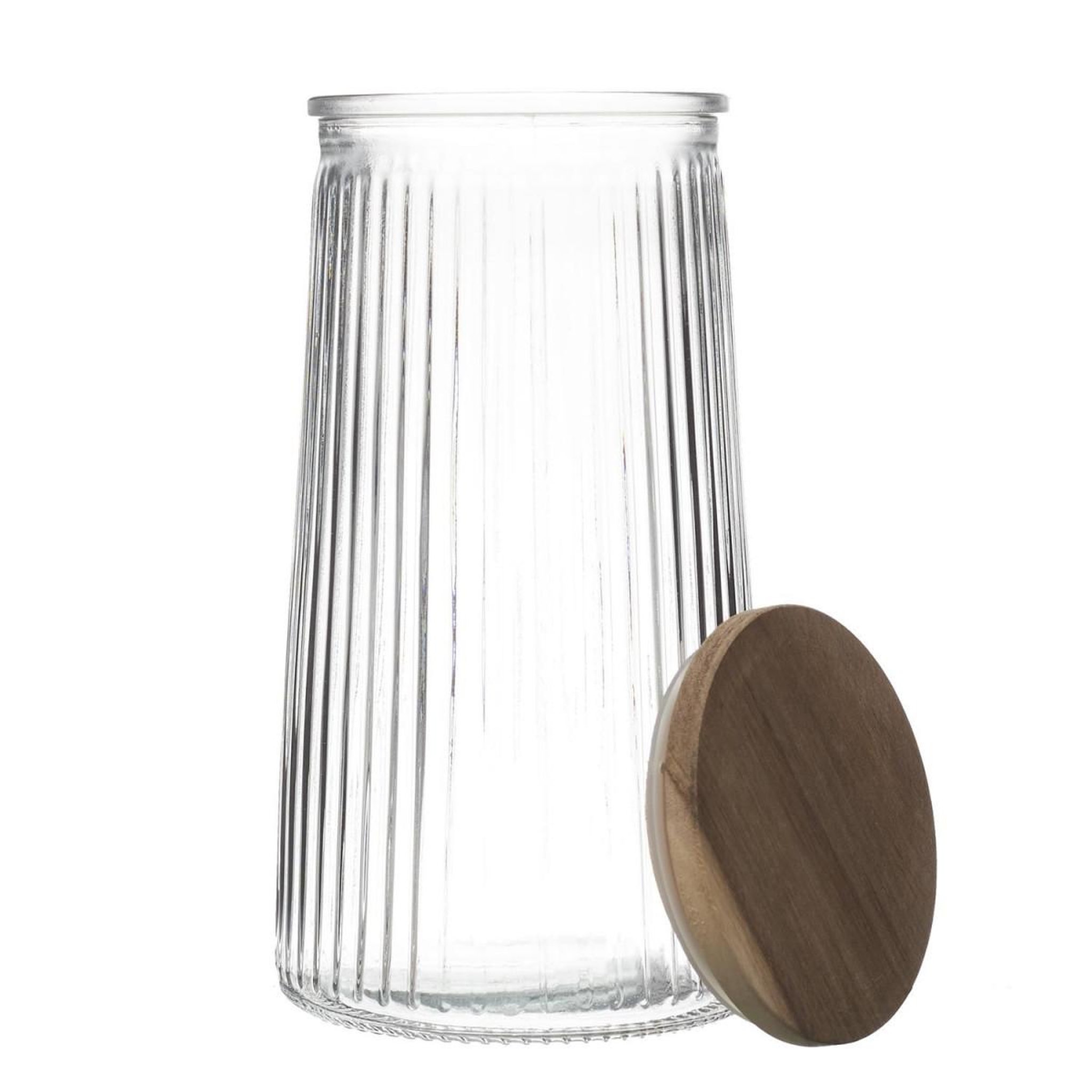 Voir la diapositive 2 : COOK CONCEPT Bocal en verre design  acacia  130cl transparent